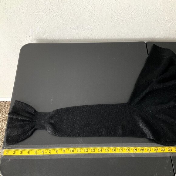 H&M Top Women‎ S Shimmer Black Bell Sleeve Mock Neck Knit Whimsigoth Dark Goth - Picture 13 of 14